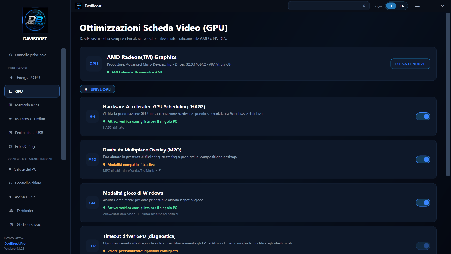 Ottimizzazioni GPU DaviBoost